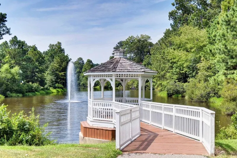 Gazebo overlooking a pond in Ford's Colony